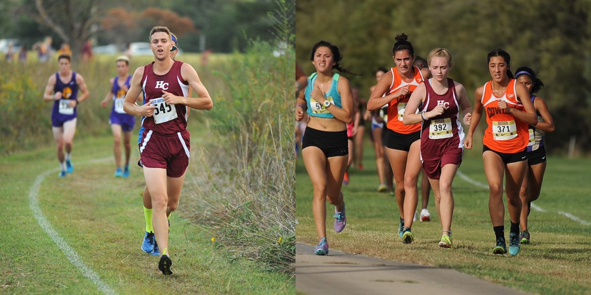 Hesston College cross country runners Angus Siemens and Sierra Broce compete in 2016 races