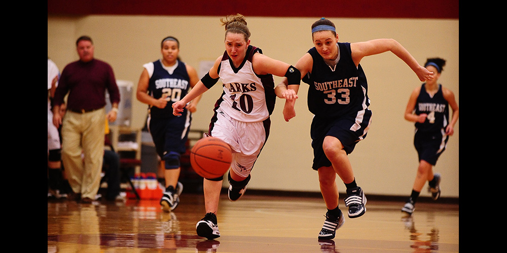 Sophomore Jessica Coffman chases a loose ball in action earlier this season.