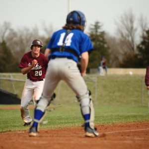 Hesston College baseball action photo