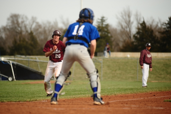 Hesston College baseball action photo