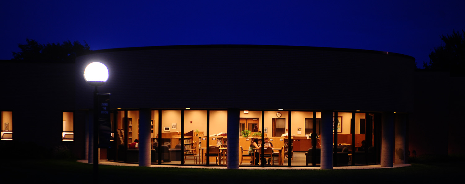 Mary Miller Library at night