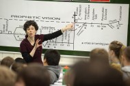Michele Hershberger teaches Hesston College's Bib Lit class