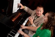 Ken Rodgers teaches a keyboard lesson