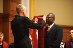 Bernard Sejour receives a stole at the Pastoral Ministries Commissioning Service