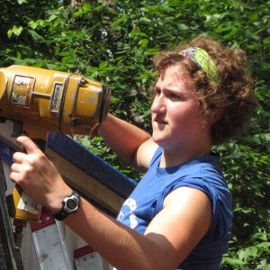 Disaster Management student Leah Rittenhouse works at an MDS project site.