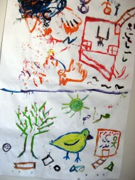 finger painting by a Palestinian youth