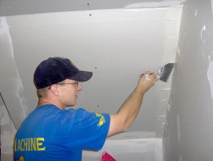 Barry Weber muds drywall