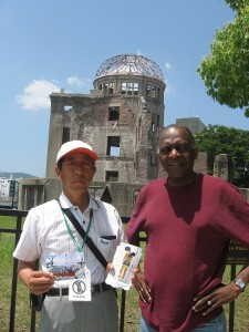 a tour guide and Tony Brown in Hiroshima