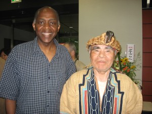 Tony Brown with an Ainu Indian man from northern Japan.