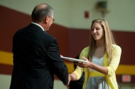 Erika Shrock receives her diploma