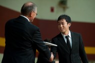 Masaki Kato receives his diploma