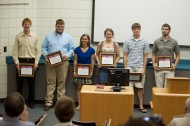 The six Disaster Management graduates are recognized during commencement weekend 2011