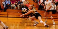 Hesston College volleyball action photo - Marissa Schuett
