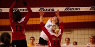 Hesston College volleyball action photo