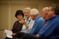 A panel of speakers presented the story of the start of the Hesston College Aviation program during the aviation symposium.