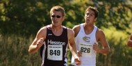 Hesston College men's cross country action photo - Jacob Landis