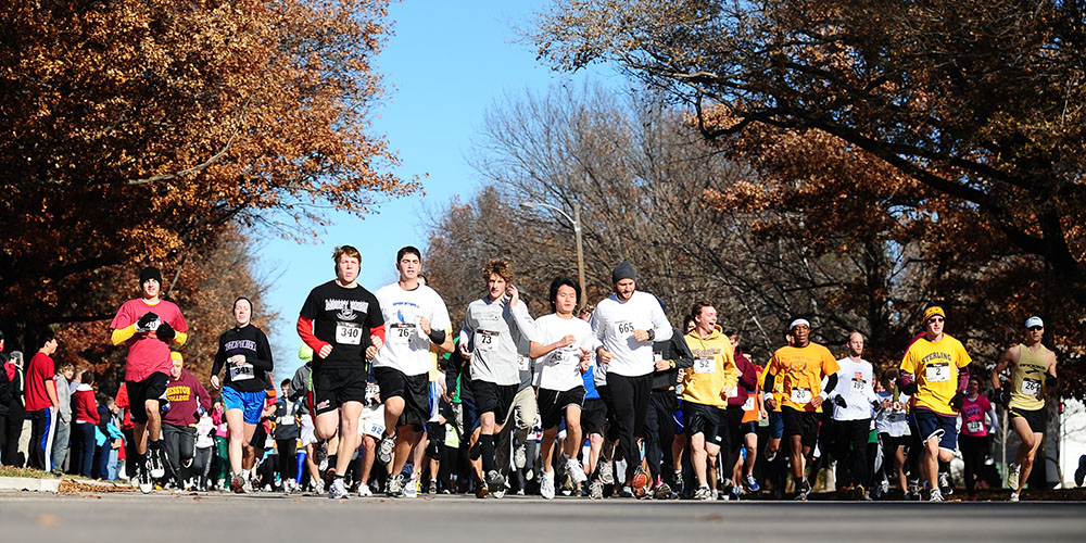 Runners begin the 2010 Thanksgiving Weekend Howard Hustle. The 2011 race will be Fri. Nov. 25 and marks the 20th year of the race.