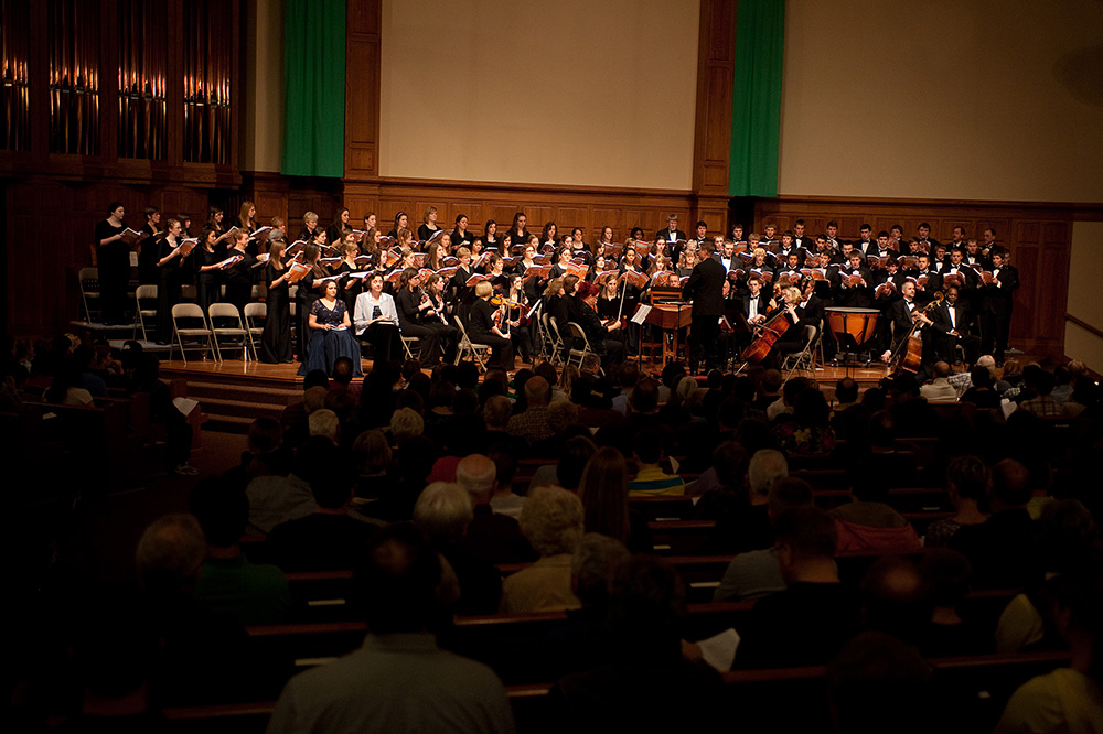 More than 80 voices combined with an orchestra of local musicians to present part one of Handel's Messiah on Thanksgiving evening at Hesston Mennonite Church.