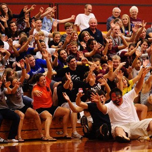 The Hesston College student cheering section