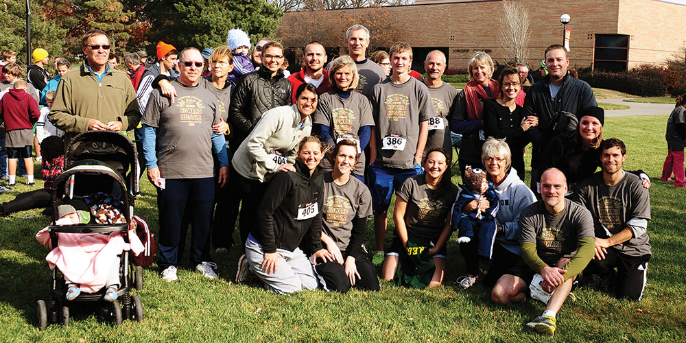 Members of the Jim and Belle Boyts family pose for a family photo following the Howard Hustle during Thanksgiving 2011.