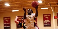 Hesston College men's basketball action photo - Mahlon Jones