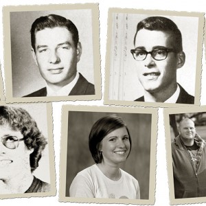 Several members of the Weaver family who have attended Hesston College over the years, including current students Sam Ruth and Matthew Weaver.
