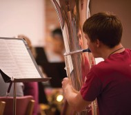 Josiah Bechler ’13 (Golden, Colo.) performs as part of the Concert Band.