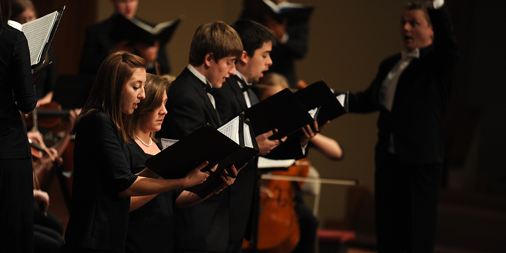 Student soloists perform during the masterworks concert Thanksgiving evening.