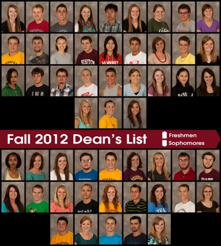 Fall 2012 dean's list
