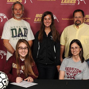Dusti Diener signs to play soccer for Hesston College.