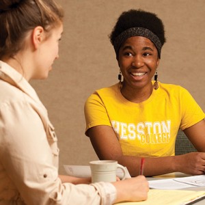 Hesston College Education Instructor Marissa King and sophomore Bonita Garber