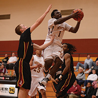 Mahlon Jones goes in for a lay-up.