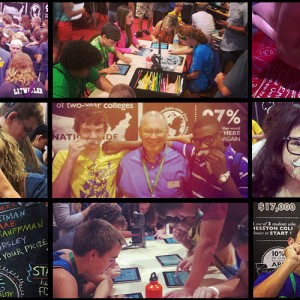 Collage of photos from Hesston College's booth at Phoenix 13