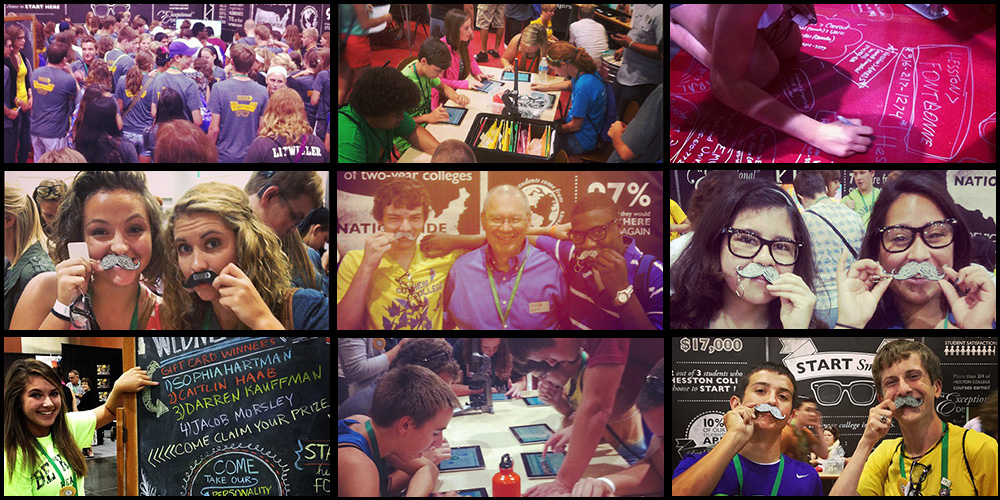 Collage of photos from Hesston College's booth at Phoenix 13