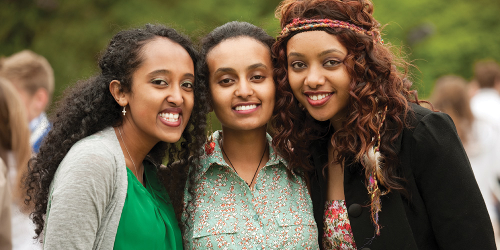 Asbel Assefa, Herane Girma and Zenawit Nerae celebrate their graduation and friendship.