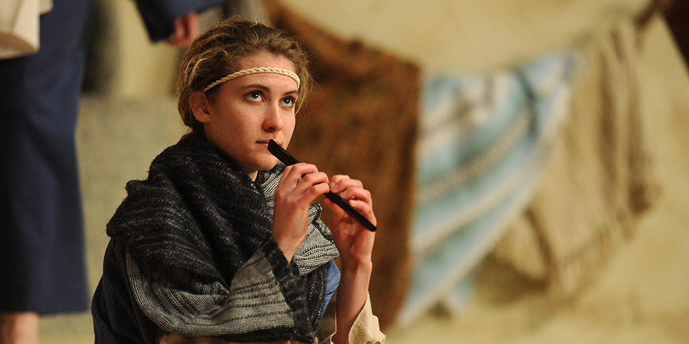 Hesston College freshman Rachelle Adrian as Amahl in Amahl and the Night Visitors