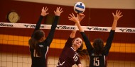Hesston College volleyball action photo