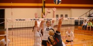 Hesston College volleyball action photo