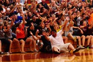 The Hesston College student cheering section