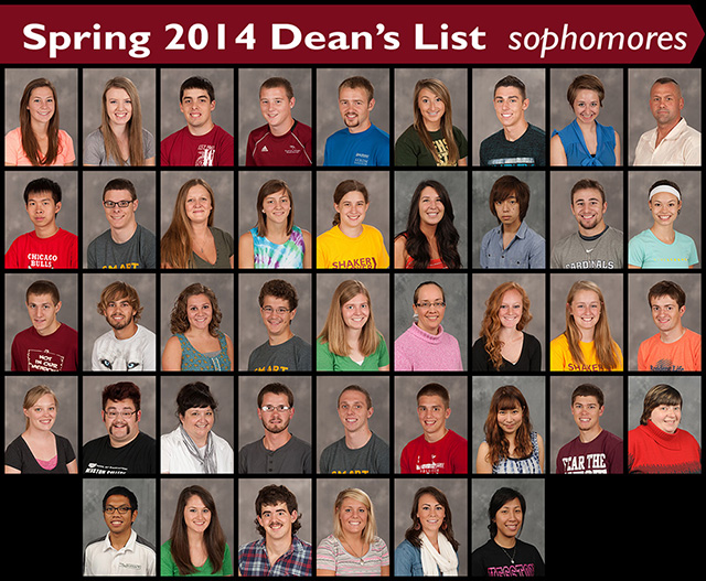 Spring 2014 Hesston College Honor Roll - sophomores