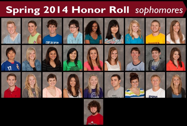 Spring 2014 Hesston College Honor Roll - sophomores