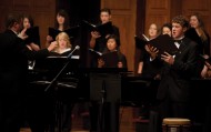 Jason Schroeder sings a solo at the International Chorale concert.