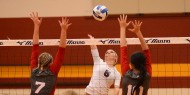 Hesston College volleyball action photo - Desi Newman