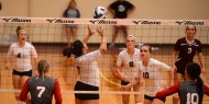 Hesston College volleyball action photo
