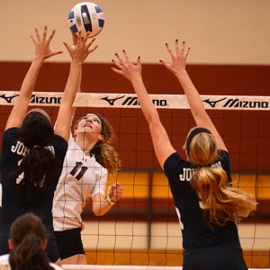 Hesston College volleyball action photo