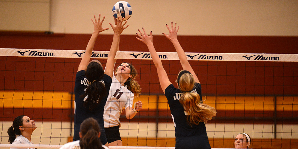 Hesston College volleyball action photo