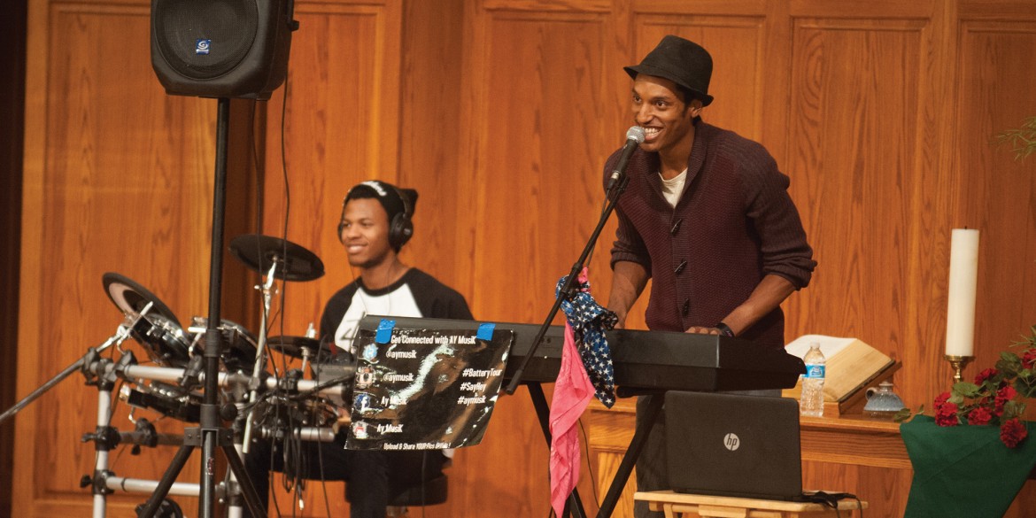 AY MusiK performs at Homecoming Chapel 2014