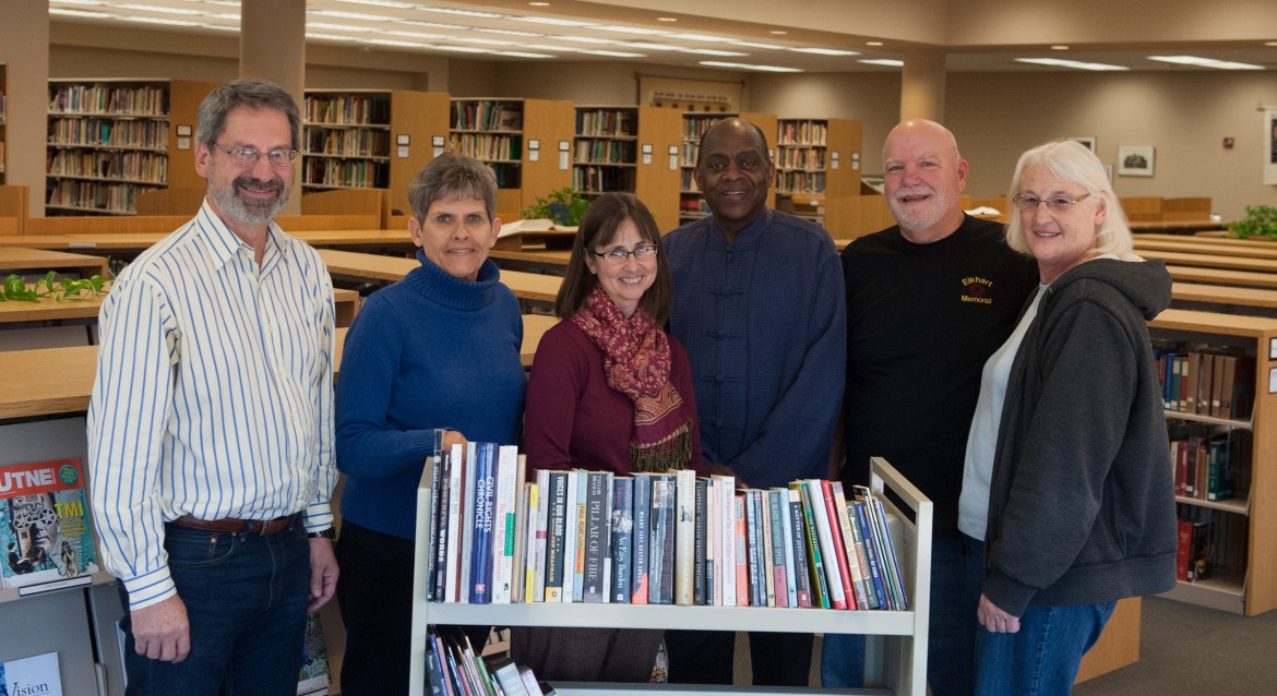 Hesston College alumni Bruce and Joy Rogers, right, donated 65 books on civil rights and African-American history to the college’s library.