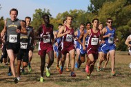 Hesston College men's cross country action photo by Alex Leff