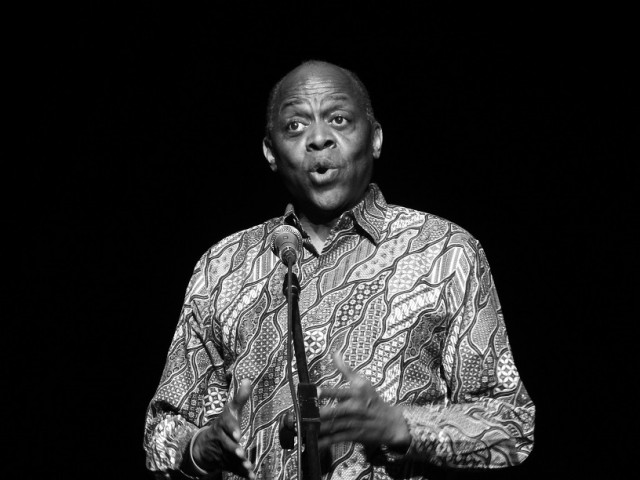 Tony Brown sings in Indonesia. Photo by Dave Osborne.